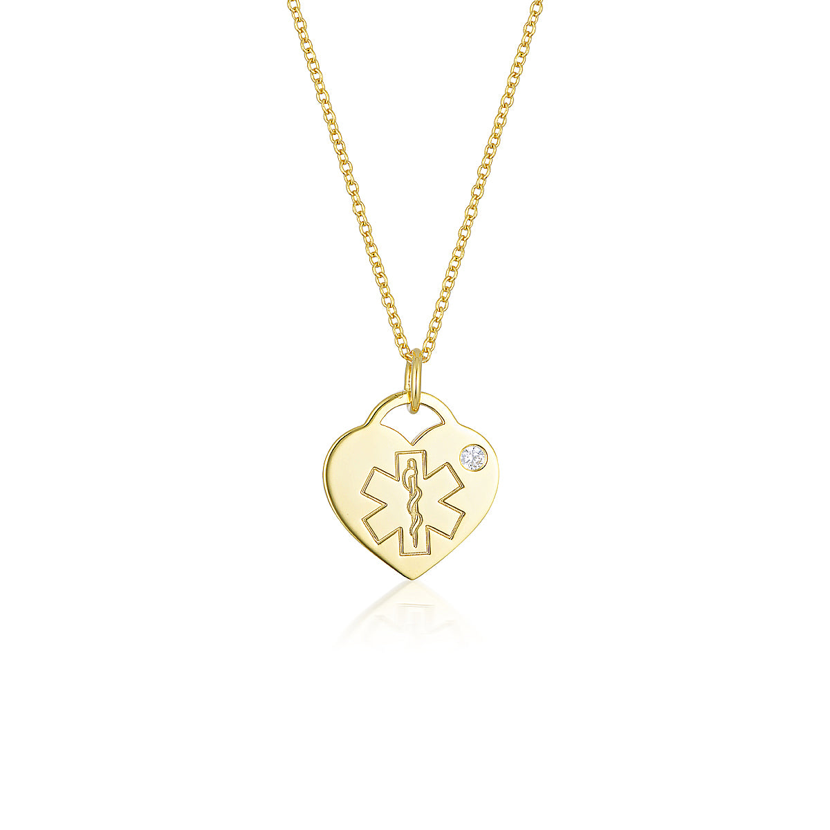 Heart Pendant Necklace 10kt Gold Plated