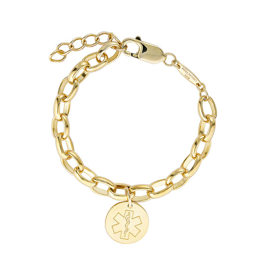 Disc Pendant Bracelet 10kt Gold Plated