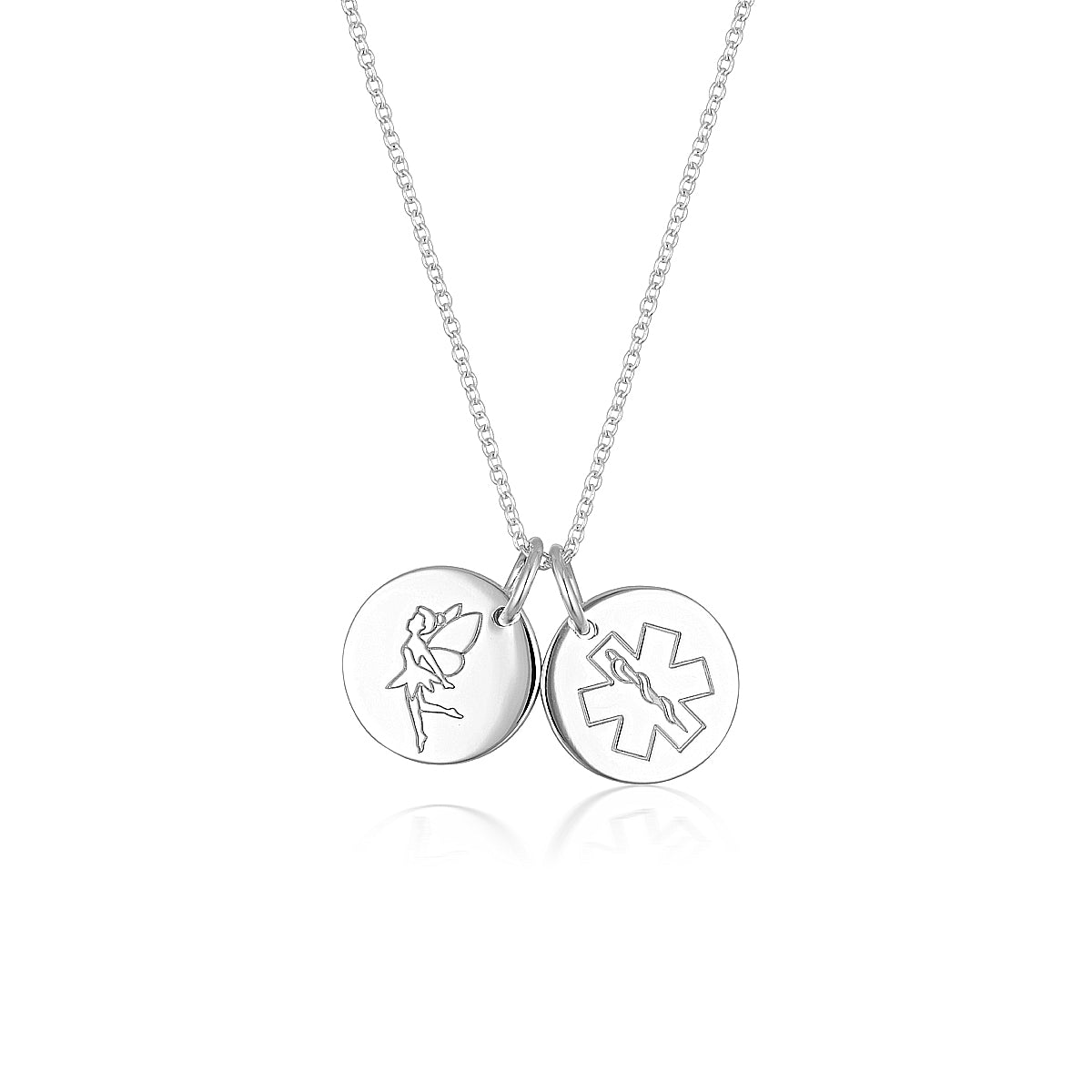 Double Pendant Fairy Necklace Sterling Silver