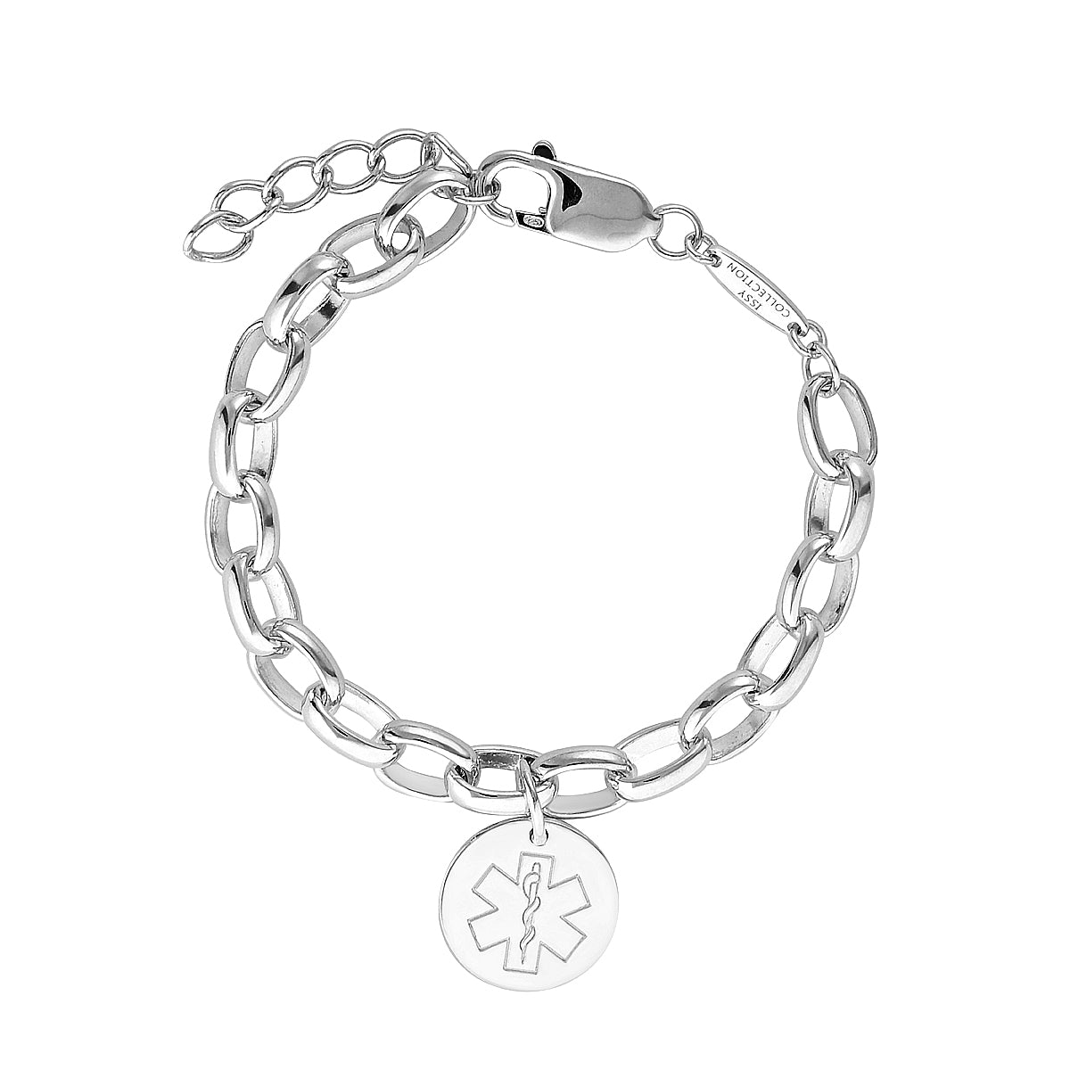 Disc Pendant Bracelet Sterling Silver